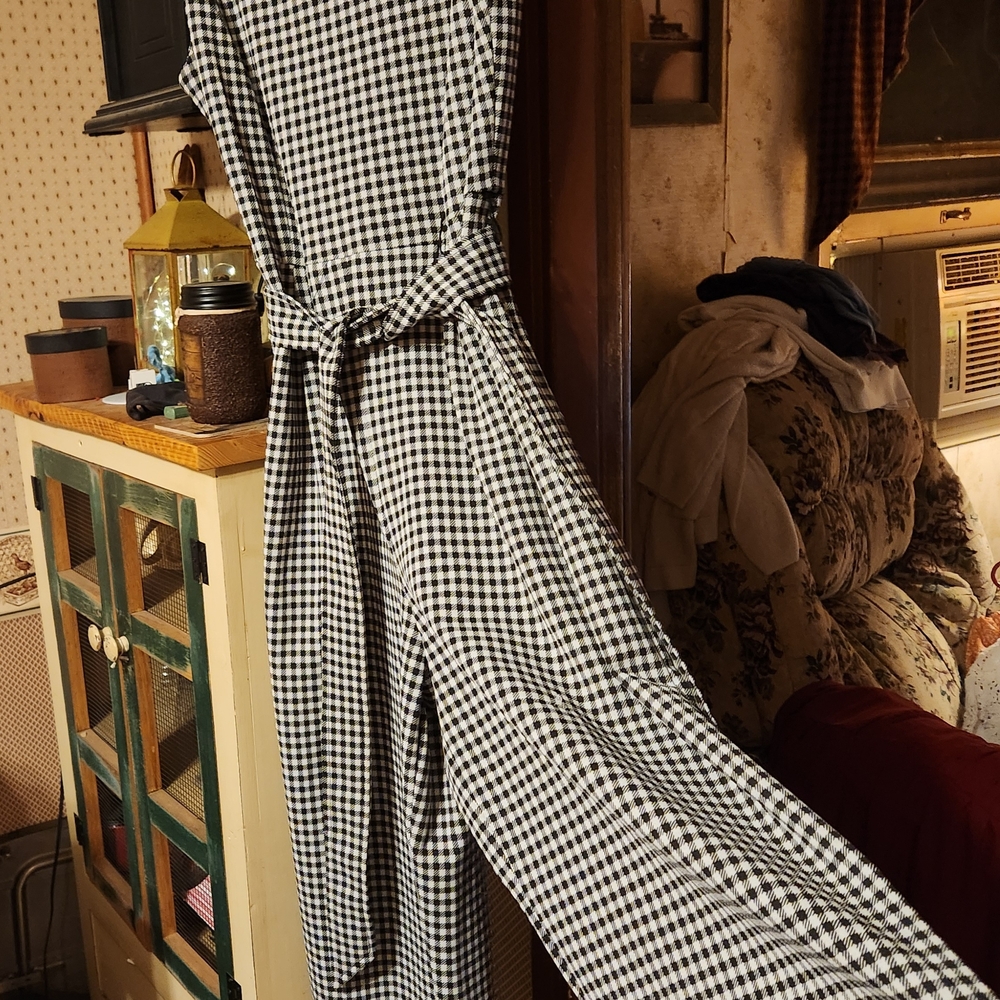Calvin Klein Black and White Checkered Jumpsuit